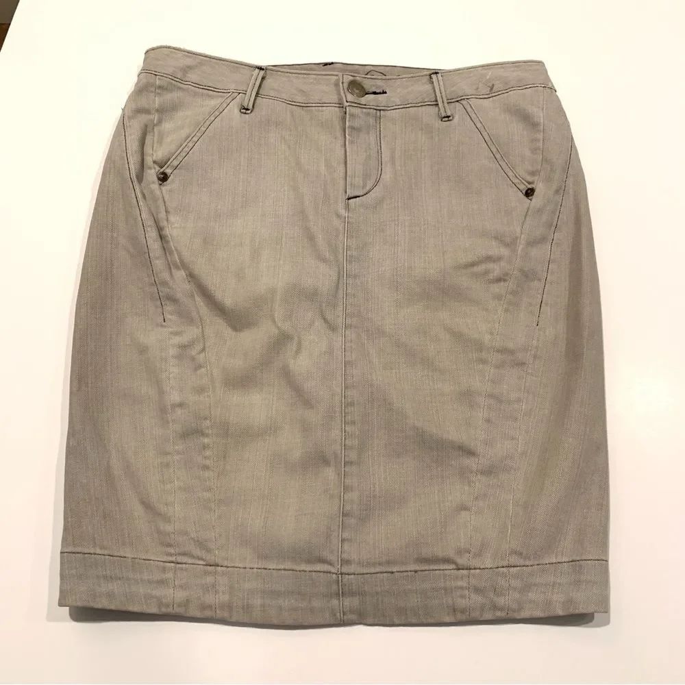 Earnest Sewn Light Gray Lizzie Slim Denim Pencil Skirt Size 29